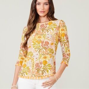 Spartina 449 Island Fringe Top in Ollie Garden Floral Size XS
